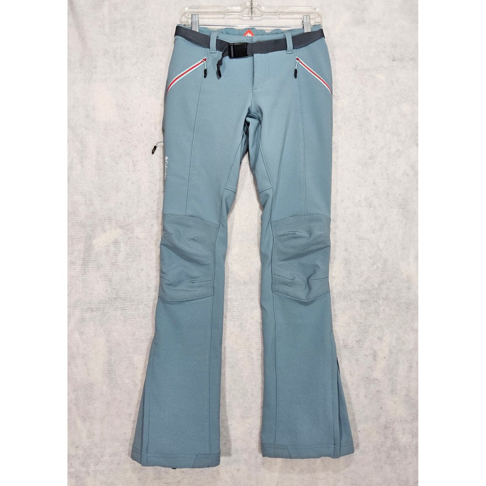 Columbia Snow Ski Pants Womens 4 Small Titanium Omni-Heat Bootcut Blue Technical